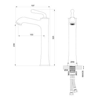 Смеситель для раковины Wonzon & Woghand Steam WW-88239008-BGM тёмный графит