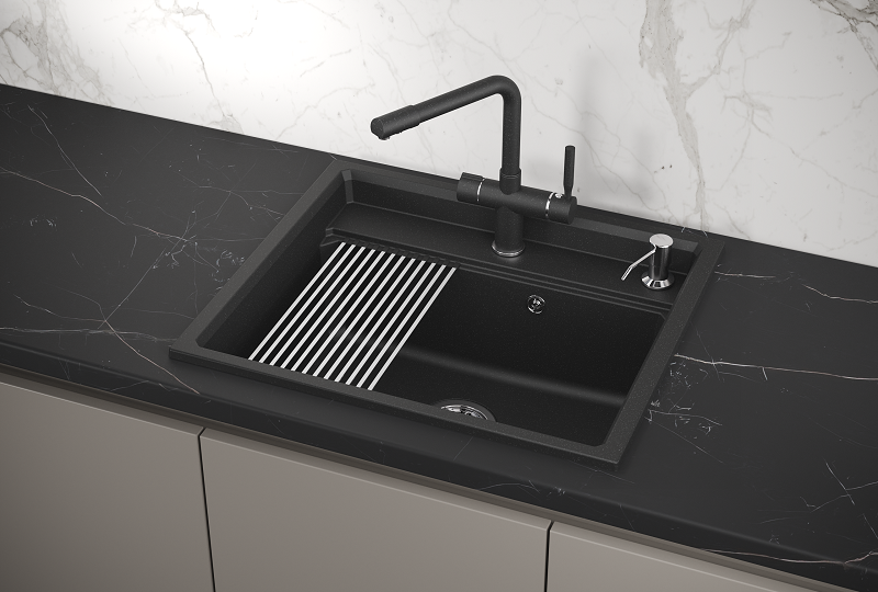Мойка кухонная Granula Kitchen Space 6003, ЧЁРНЫЙ