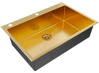 Мойка кухонная Paulmark Kroner-Edge PM777551-BG брашированное золото