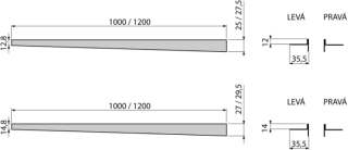 Рейка AlcaPlast для пола с уклоном левая 1м хром матовый APZ901M/1000