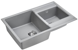Мойка кухонная Paulmark Tandem PM238250-GRM серый металлик