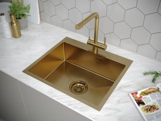 Мойка кухонная Paulmark Isar PM805951-BG брашированное золото