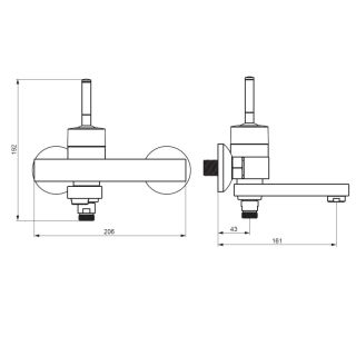 Смеситель для ванны и душа Damixa Arc 291000200 никель