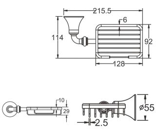Мыльница Rose RG1204 хром