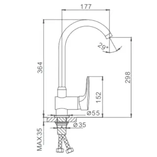 Смеситель для кухни Frap F4068 хром