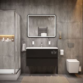 Зеркало с подсветкой Art&Max Genova 120x80см чёрный AM-Gen-1200-800-DS-F