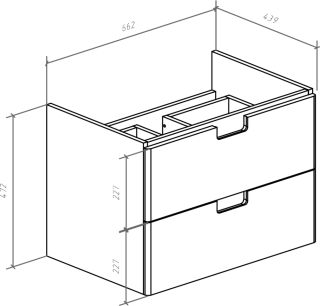 Тумба под раковину Bellezza Пегас 70см чёрный 00000007775