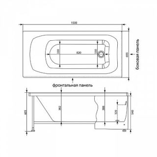 Каркас сварной для акриловой ванны Aquanet Roma 150