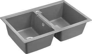 Мойка кухонная Paulmark Zwilling PM238150-GRM серый металлик