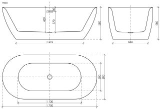 Акриловая ванна Sancos Fusion FB03 170x80см белый