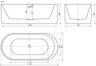 Акриловая ванна Sancos Fiori FB04 170x80см белый