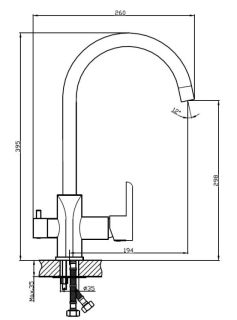 Смеситель для кухни Haiba HB76805-8 с подключением фильтра питьевой воды белый