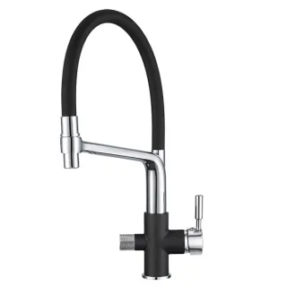 Смеситель для кухни Granula 0075, ЧЁРНЫЙ хром черный
