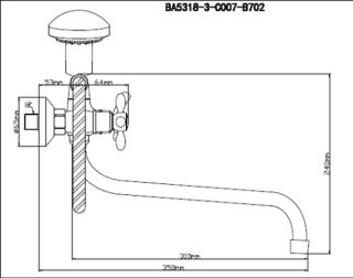 Смеситель для ванны с душем BOOU BA5318-3-C007-B702 хром