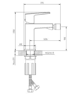 Смеситель для биде Splenka S01.50.06 чёрный