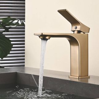 Смеситель для раковины Shevanik S6101G золотой сатин