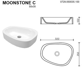 Раковина Whitecross Moonstone C 0729.050035.100 50см белый глянец