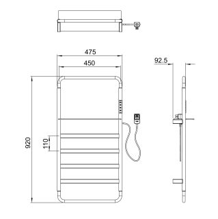 Полотенцесушитель электрический Wonzon & Woghand D?sseldorf WW-A203-BR 47x92 см брашированный никель