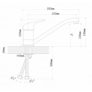 Смеситель для кухни Florentina Гамма серый шёлк