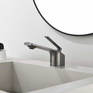 Смеситель для раковины Black&White Gravity 7104GM оружейная сталь