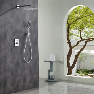 Душевой комплект Black&White Gravity 9101CGH с термостатом хром