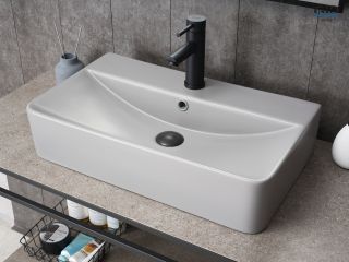 Раковина Gid Gm1344 52236 накладная серая матовая 61x35.5x14