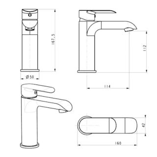 Cмеситель для раковины Grocenberg GB2010 Белый хром
