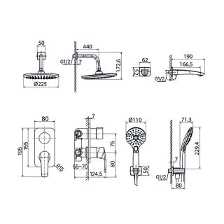 Душевой комплект IDDIS Ray RAYSB03i68 хром