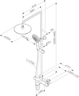 Душевая система Am.Pm  Like F0780564  с термостатом
