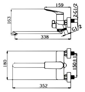 Смеситель для ванны Haiba HB22816 хром