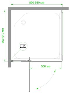 Душевой уголок Royal Bath HPV RB90HPV-T-BL 90x90см чёрный