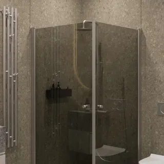 Душевой уголок на монопетле by Deonria U-90-89-6-G-HM 90x89см хром матовый/графит