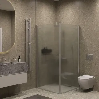 Душевой уголок на монопетле by Deonria U-90-89-6-S-HM 90x89см хром матовый/сатин