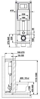 Berges Atom 042435 Комплект унитаза с инсталляцией с сиденьем Микролифт и Белой клавишей смыва