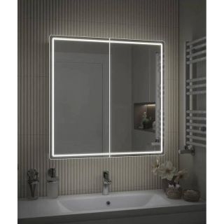 Зеркальный шкаф с подсветкой Vigo Geometry 118 80 см