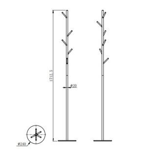 Вешалка для верхней одежды Wonzon & Woghand WW-V4306-GM тёмный графит