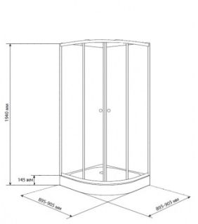Душевой уголок Parly с поддоном 90x90см чёрный ZPE911B