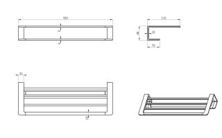 Полка для полотенец  Wonzon & Woghand WW-V2901-MB чёрный матовый