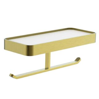 Двойной держатель для туалетной бумаги с полкой Wonzon & Woghand Lotte WW-8356A-BG брашированное золото