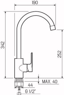 Смеситель для кухни РМС SL133-017F хром