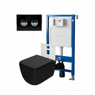 Комплект унитаза с инсталляцией Point Элемент PN48198BC с сиденьем Микролифт