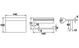 Держатель для туалетной бумаги с полочкой Rose RG1605H чёрный