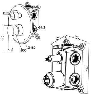 Душевой комплект Swedbe Platta 5542G1 хром/серый