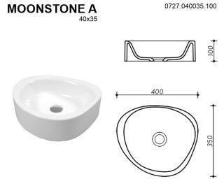 Раковина Whitecross Moonstone A 0727.040035.100 40см белый глянец