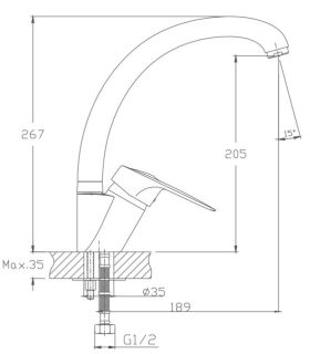 Смеситель для кухни Haiba HB4113-1 серый