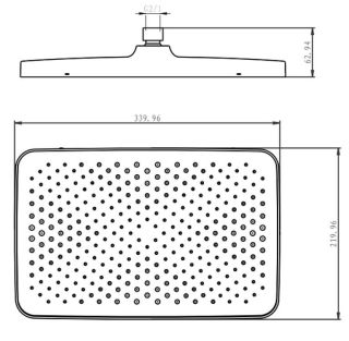 Верхний душ Raglo R451.52.03 34x22см золотой сатин