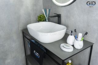 Раковина Gid K397D9 53322 накладная под камень глянцевая 50x40x14