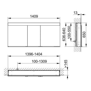 Зеркальный шкаф Keuco Edition  21503171301 141 см