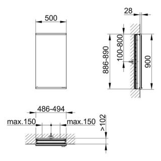 Зеркальный шкаф Keuco Royal Modular 800010051000000 50 см