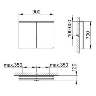 Зеркальный шкаф Keuco Royal Modular 800201090000200 90 см